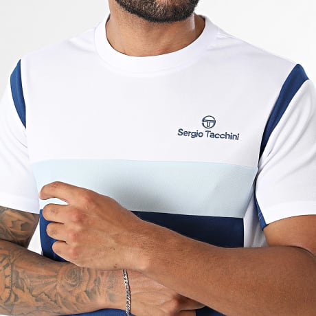 Sergio Tacchini - Tee Shirt Musa 41728 Bleu Marine Bleu Clair Blanc