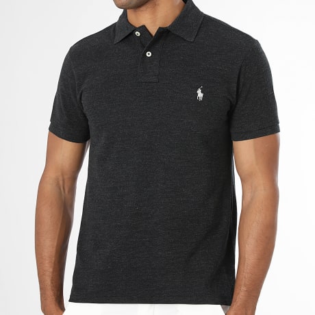 Polo Ralph Lauren - Polo Kurzarm Slim Fit Original Player Anthrazit Meliert Grau