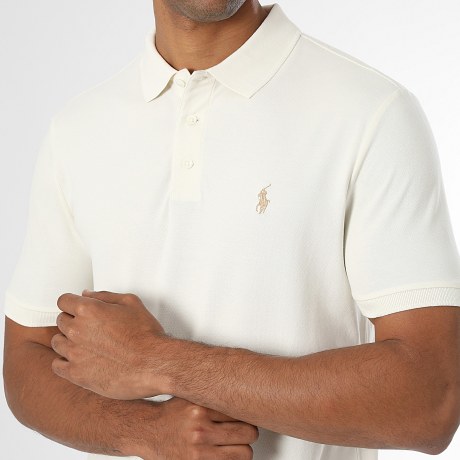 Polo Ralph Lauren - Polo Korte Mouw Custom Slim Fit Original Player Licht Beige Kameel