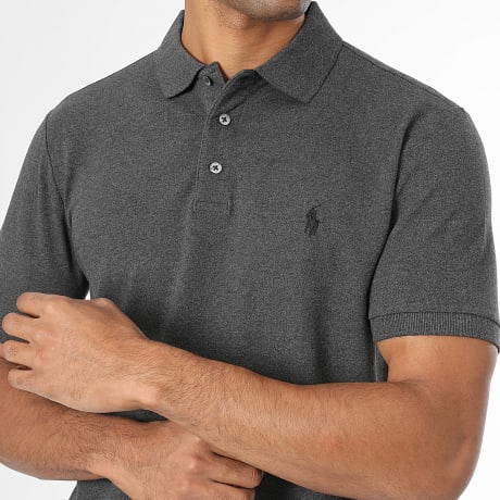 Polo Ralph Lauren - Polo Kurzarm Custom Slim Fit Original Player Grau Anthrazit Schwarz
