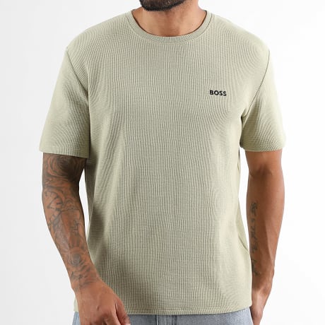 BOSS - Camiseta Waffle 50535891 Verde Caqui Claro
