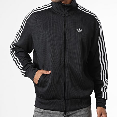 Adidas Originals - Veste Zippée Maille A Bandes Firebird Knit KQ5496 Noir