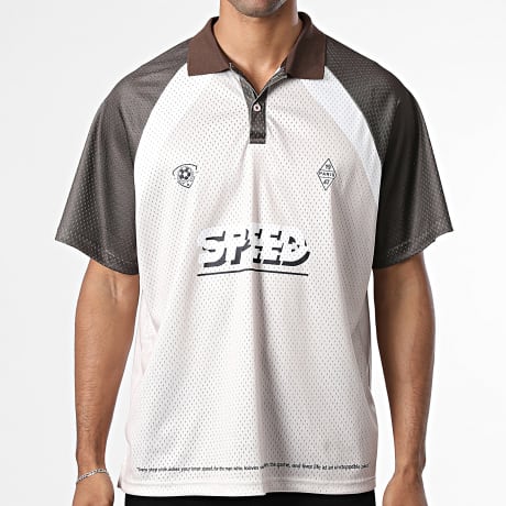 Frilivin - Polo mit kurzen Ärmeln 686 Beige Braun Weiß