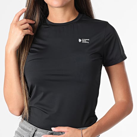 Comme Des Loups - T-Shirt Damen Orchidées Schwarz