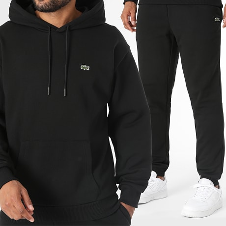 Lacoste - Conjunto de Chándal Logo Bordado Cocodrilo Negro