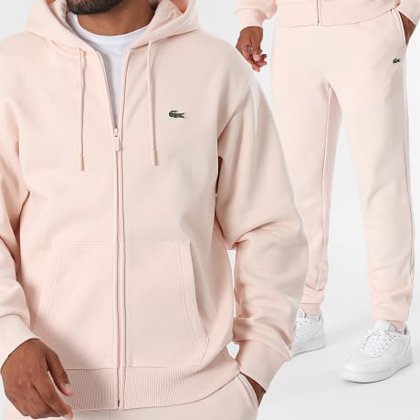 Lacoste - Conjunto De Chándal Logo Bordado Cocodrilo Rosa Claro