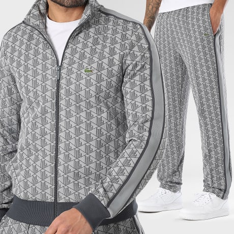 Lacoste - Co-ord set Met Strepen Geborduurd Krokodillenlogo The Blend Grijs