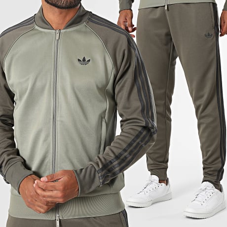 Adidas Originals - Ensemble De Survêtement A Bandes SST Tracksuit KT5037 KT5041 Vert Kaki