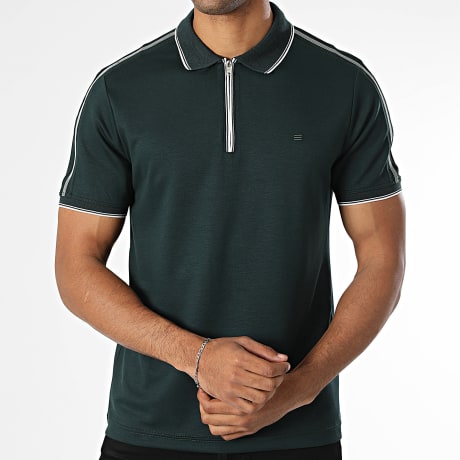 Classic Series - Polo a rayas 877 verde oscuro