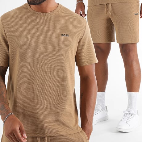 BOSS - Tracksuit T-Shirt And Waffle Jogger Short 50535891 50535884 Camel