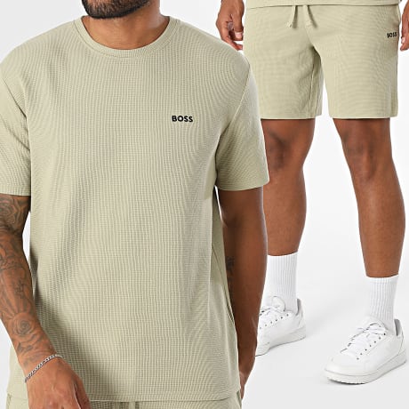 BOSS - Tracksuit T-Shirts And Jogger Shorts Waffle 50535891 50535884 Light Khaki