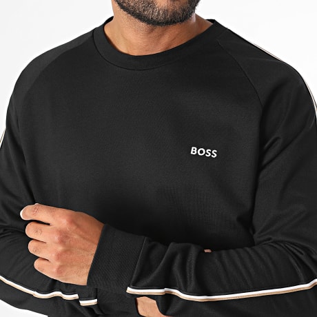 BOSS - Hoodie Crewneck Mit Streifen Iconic 50566972 Schwarz