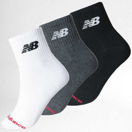 New Balance - Pack aus 3 Paar Socken LAS51303 Weiß Grau Anthrazit Meliert Schwarz