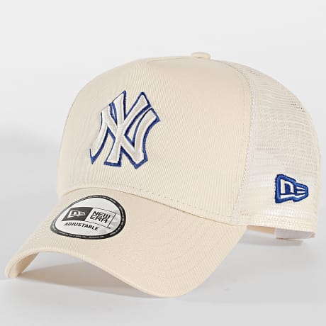 New Era - Gorra Trucker Outline Eframe NY New York Yankees 60915977 Beige Claro