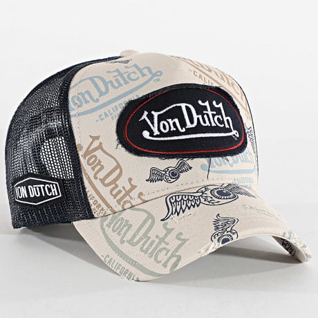 Von Dutch - Casquette Trucker Cafe Beige Bleu Marine