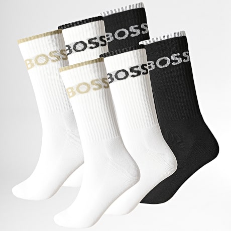 BOSS - Pack aus 6 Paar Socken Stripe 50510168 Weiß Schwarz Grün Kaki