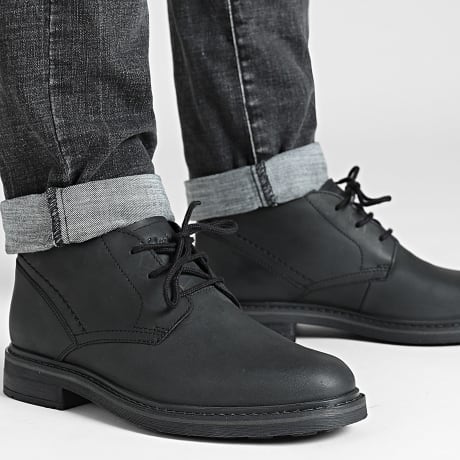 Clarks - Boots Newford Mid Schwarz Leder