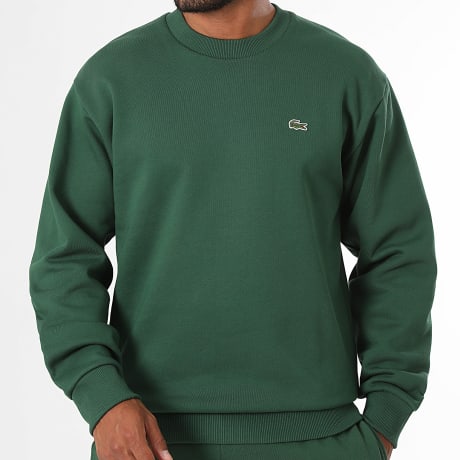 Lacoste - Sweat Crewneck Classic Fit Logo Brodé Crocodile Vert