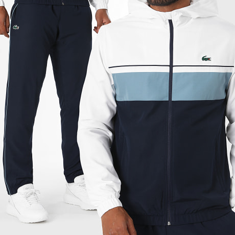 Lacoste - Co-ord Set Regular Fit Trainingspak Logo Crocodile Marineblauw Wit Lichtblauw