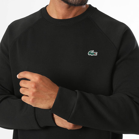 Lacoste - Sweat Crewneck Regular Fit Logo Crocodile Noir