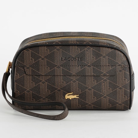 Lacoste - Trucco da viaggio Logo Coccodrillo Metallo The Blend Marrone Dorato