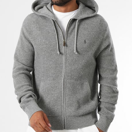 Polo Ralph Lauren - Casaco com capuz e fecho de malha Original Player Cinza