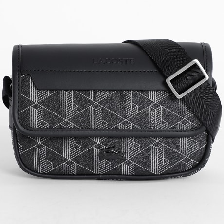 Lacoste - Bolso Logo Cocodrilo Metal The Blend Negro Gris