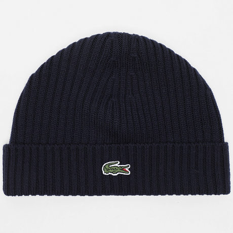 Lacoste - Gorro Side Logo Bordado Cocodrilo Azul Marino