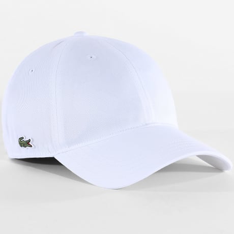 Lacoste - Casquette Side Logo Brodé Crocodile Blanc