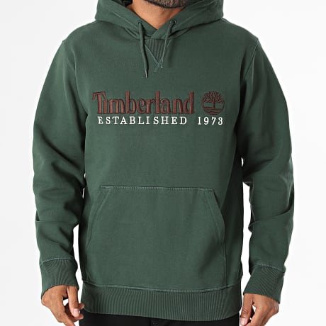 Timberland - Sudadera Capucha Logo Bordado 0YHB6 Verde Oscuro