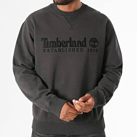 Timberland - Sudadera Crewneck Logo Bordado 0YHB7 Gris Antracita
