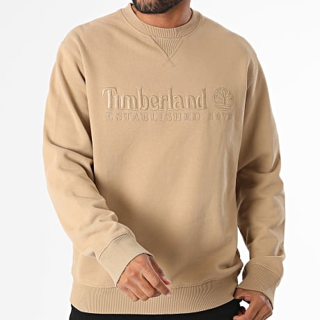 Timberland - Sudadera Cuello Redondo Logo Bordado 0YHB7 Camel Claro