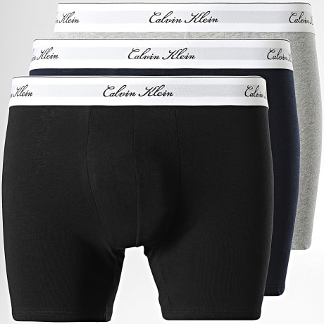Calvin Klein - Pack of 3 Boxers NB4608 Black Navy Blue Heather Grey