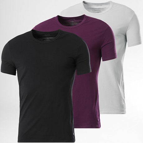 Calvin Klein - Pack aus 3 T-Shirts Slim 4185 Grau Violett Schwarz
