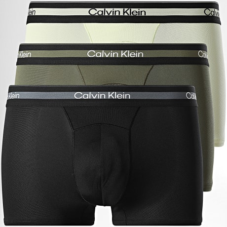 Calvin Klein - Pack of 3 Boxers NB4536 Black Green Khaki Yellow