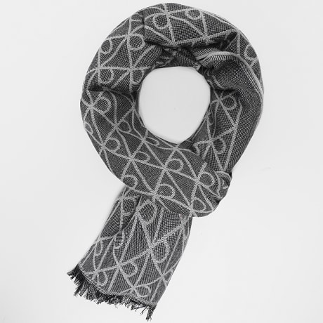 Calvin Klein - Scarf Tonal AOP D8064 Anthracite Gray Black