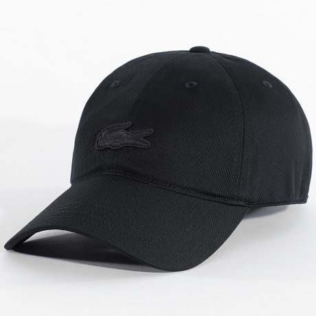 Lacoste - Casquette Logo Brodé Crocodile Ton Sur Ton Noir