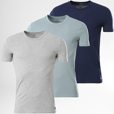 Polo Ralph Lauren - Lot De 3 Tee Shirts Original Player Gris Bleu Marine Gris Chiné