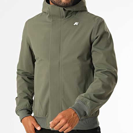 K-Way - Hooded Zip Windbreaker Joachim Bonded K3135KW Khaki Green