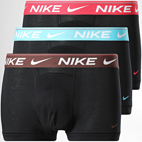 Nike - Lot De 3 Boxers Ultra Comfort KE1256 Noir Rouge Bleu Clair Marron