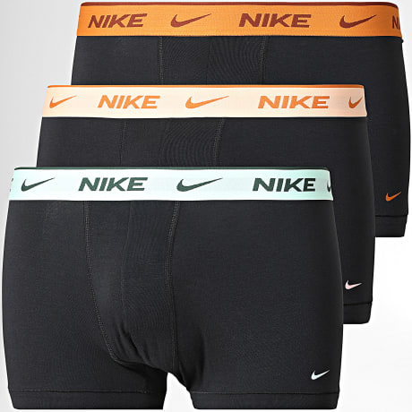 Nike - Lot De 3 Boxers Essential Cotton Stretch KE1284 Noir Vert Clair Orange Clair Marron