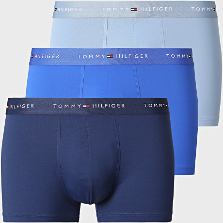 Tommy Hilfiger - Pack van 3 boxers 3877 Donkerblauw Royalblauw Lichtblauw