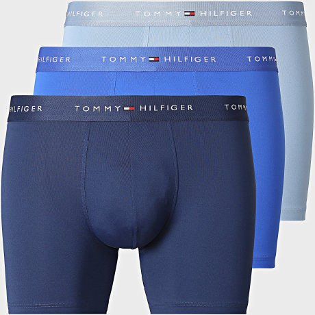 Tommy Hilfiger - Lot De 3 Boxers 3878 Bleu Marine Bleu Roi Bleu Clair