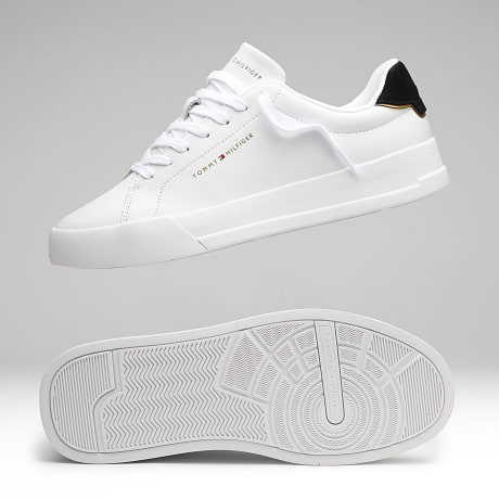 Tommy Hilfiger - Baskets Court Core Essentiel Leather 5367 White Black Gold