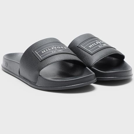 Tommy Hilfiger - Claquettes Hilfiger Patch 6008 Noir
