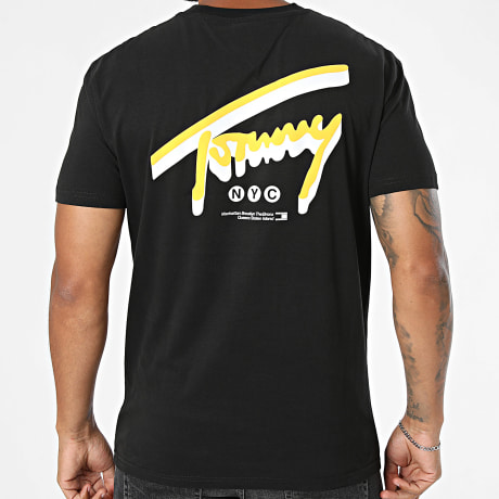 Tommy Jeans - Camiseta Regular Signature Backprint 3542 Negro
