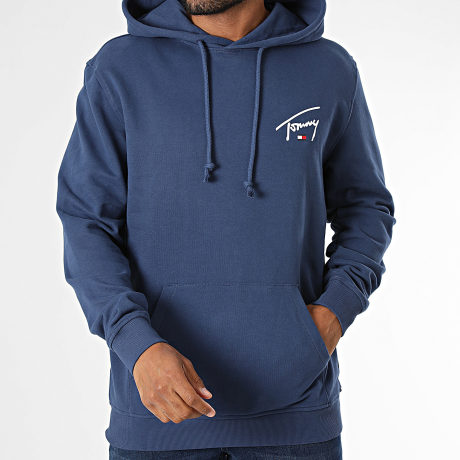 Tommy Jeans - Sweat Capuche Regular Fit Entry Signature 3587 Bleu Marine