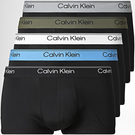 Calvin Klein - Pack de 5 bóxers NB4412 Negro Azul claro Verde Kaki Gris Blanco