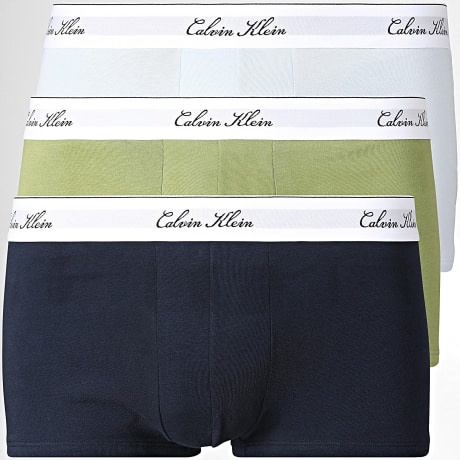 Calvin Klein - Pack of 3 Boxers NB4607 Navy Blue Green Khaki Light Blue
