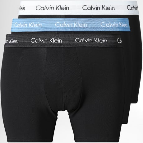 Calvin Klein - Lot De 3 Boxers NB1770A Noir Bleu Roi Bleu Clair